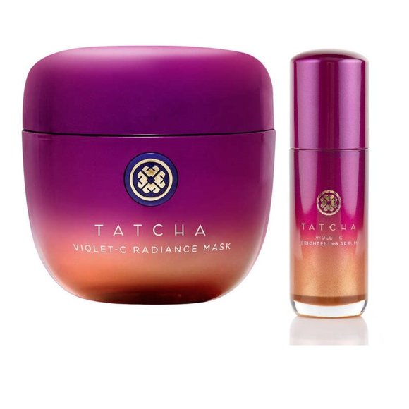 $56 Discount ✅TATCHA VIOLET C SET: Brightening Serum + Radiance Mask ✨NIB SEALED - Picture 2 of 15